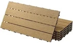 ECD Germany &ndash; WPC Terrassenfliesen &ndash; 60x30 cm Teak 4m2 | geriffelt,...