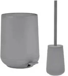 Zone Denmark Bad Accessoires 2tlg Set Pedaleimer und Toilettenb&uuml;rste grau