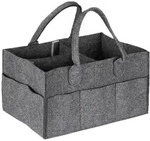 Relaxdays Baby Windel Caddy, 11 F&auml;cher, entnehmbare Trenner, tragbar, Filztasche