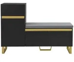 STILVORA Schuhschrank MDF Schwarz 120x35x85 cm mit Sitzbank, Schublade und...