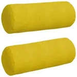 vidaXL Bolsterkissen 2 St&uuml;ck Gelb &Oslash; 25 x 70 cm Cordstoff