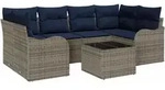 vidaXL Gartensofa-set Grau 55 x 55 x 37 cm Poly-Rattan
