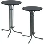 TRUTZHOLM 2x Stehtisch klappbar &Oslash; 70 cm H&ouml;he 110 cm Stahl Gastrotisch Partytisch
