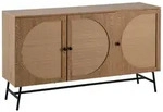 KADIMA DESIGN Sideboard 140x80x39 cm Kommode Eiche-Dekor mit Rattan Geflecht Modern,