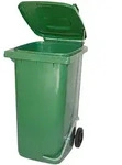 BRB 120 Liter M&uuml;lltonne/M&uuml;llgro&szlig;beh&auml;lter, gr&uuml;n, mit Fu&szlig;pedal f&uuml;r handfreie