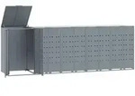 DELUKE M&uuml;lltonnenbox GORILO f&uuml;r 5 Tonnen Grau 345x79x117 cm Stahl 