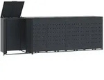 DELUKE M&uuml;lltonnenbox GORILO f&uuml;r 5 Tonnen Anthrazit 345x79x117 cm Stahl 