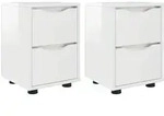 vidaXL Nachttische 2 pcs Hochglanz Wei&szlig; 30,5 x 30 x 43 cm
