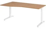 b&uuml;m&ouml; Schreibtisch h&ouml;henverstellbar 180x100 cm in Nussbaum, Metallgestell in