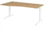 b&uuml;m&ouml; Schreibtisch h&ouml;henverstellbar 180x100 cm in Asteiche, Metallgestell in...