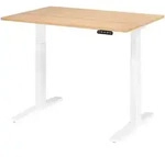 b&uuml;m&ouml; elektrisch h&ouml;henverstellbarer Schreibtisch 120x80 cm in Eiche, Gestell...
