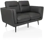 Loungesofa VINTALUX Kunstleder 2-Sitzer retro grau hjh LIVING