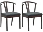 vidaXL Esszimmerstuhl 2 pcs Hellbraun und Schwarz Massives Gummiholz