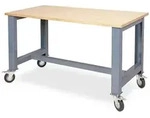 BRB Fahrbare Werkbank, BxTxH 1500x700x830 mm | 2 Bockrollen, 2 Lenkrollen mit