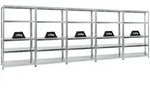 PROREGAL 5x Schwerlastregal Steel Eagle | HxBxT 180x100x40 cm | Fachlast 130kg 