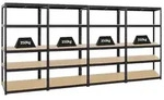 PROREGAL Mega Deal | 4x Schwerlastregal Slim Elephant M | HxBxT 180x90x60 cm | 5