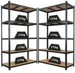 Proregal Mega Deal | 2x Schwerlastregal Giant Ragnar | HxBxT 200x120x50cm | 5