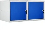PROREGAL Mega Deal 2x Schlie&szlig;fachw&uuml;rfel Cubic, HxBxT 35x35x35cm, Grau-Blau,...