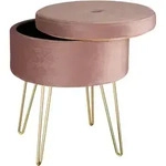tectake Sitzhocker Ava gepolstert in Samtoptik 300kg mit Stauraum Rosa
