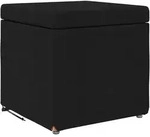 Schwarzer Hocker 41 x 41 x 40 cm Stoff und laminiertes Holz Modell Apex Urbain Plus