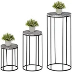 Outsunny - Blumenst&auml;nder - 30.5Lx30.5Wx70.5Hcm - Schwarz+Grau