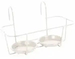 JARDIFER Haken-Blumentopfhalter 2 T&ouml;pfe klein, wei&szlig;