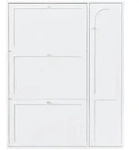 MODFU Schuhschrank aus Spanplatte und MDF, Wei&szlig;, 90 x 25 x 114 cm, mit 3 Klappen und
