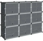 vidaXL Regalsystem mit 9 W&uuml;rfeln und T&uuml;ren Schwarz PP