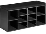 tectake Schuhschrank mit Sitzpolster 103,5x48x30cm 103,5 x 48 x 30 cm Schwarz