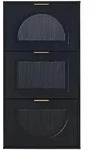 STILVORA Schuhschrank MDF/Spanplatte Schwarz 60x24x114 cm, Schuhkipper,...