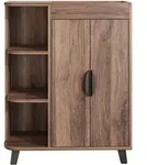STILVORA Schuhschrank aus Spanplatte Walnuss 80x32x99 cm, schmal und platzsparend