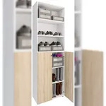 VCM Schuhschrank Lona Wei&szlig; / Sonoma-Eiche H. 220 x B. 70 x T. 40cm