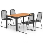 5-tlg. Garten-Essgruppe PVC Rattan V2 | vidaXL : Tischmasse - 150 x 90 x 74 cm