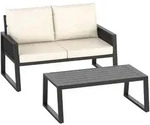 tectake Aluminium Gartenlounge-Set Captive Rope-Design Sitzgruppe Terrassenm&ouml;bel mit