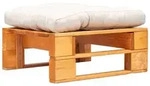 vidaXL Garten-Palettenhocker mit Sandfarbigem Kissen Holz Honigbraun