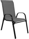 Mojawo Outdoorstuhl Gartenstuhl Stapelstuhl robust Metall Textilen Anthrazit