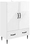 vidaXL Sideboard Hochglanz Wei&szlig; 66 x 34,5 x 95 cm Holzwerkstoff