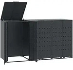DELUKE M&uuml;lltonnenbox GORILO f&uuml;r 3 Tonnen Anthrazit 207x79x117 cm Stahl 