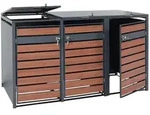 Proregal XL 3er/6er-M&uuml;lltonnenverkleidung | HxBxT 117x215x98cm | Metall 95kg