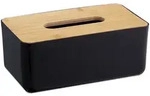 Relaxdays Taschentuchbox, nachf&uuml;llbar, Badezimmer, T&uuml;cherbox, Bambus-Deckel,