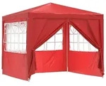 vidaXL Party-Zelt 250 x 250 x 240 cm Rot PE und Stahl