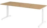 b&uuml;m&ouml; manuell h&ouml;henverstellbarer Schreibtisch 200x80 in Asteiche, Gestell in wei&szlig;
