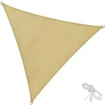 tectake Polyethylen Sonnensegel dreieckig beige - 3 x 3 x 3 m beige