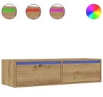 vidaXL TV-Schrank mit LED-Leuchten Artisan-Eiche 100x35,5x25 cm