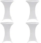 vidaXL Stehtischhussen 4 Stk. &Oslash; 60 cm Wei&szlig; Stretch