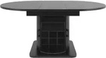 STILVORA Esstisch MDF/Metall Schwarz 118-158x118x76 cm, ausziehbar mit Stauraum