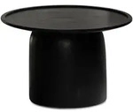 KADIMA DESIGN Couchtisch 60x60x40 cm Mango Massivholz Schwarz Sofatisch Rund,...