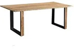 M&ouml;belliebling Baumkantentisch 240 x 100 cm Akazie massiv naturfarben schwarzem