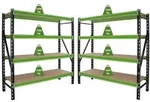 Baumarktplus 2x Industrieregal Milo 200x190x60 cm steckbar, erweiterbar 4 Ebenen 4