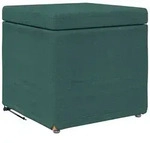 Dunkelgr&uuml;ner Hocker 41 x 41 x 40 cm Stoff und laminiertes Holz Modell Apex Prestige